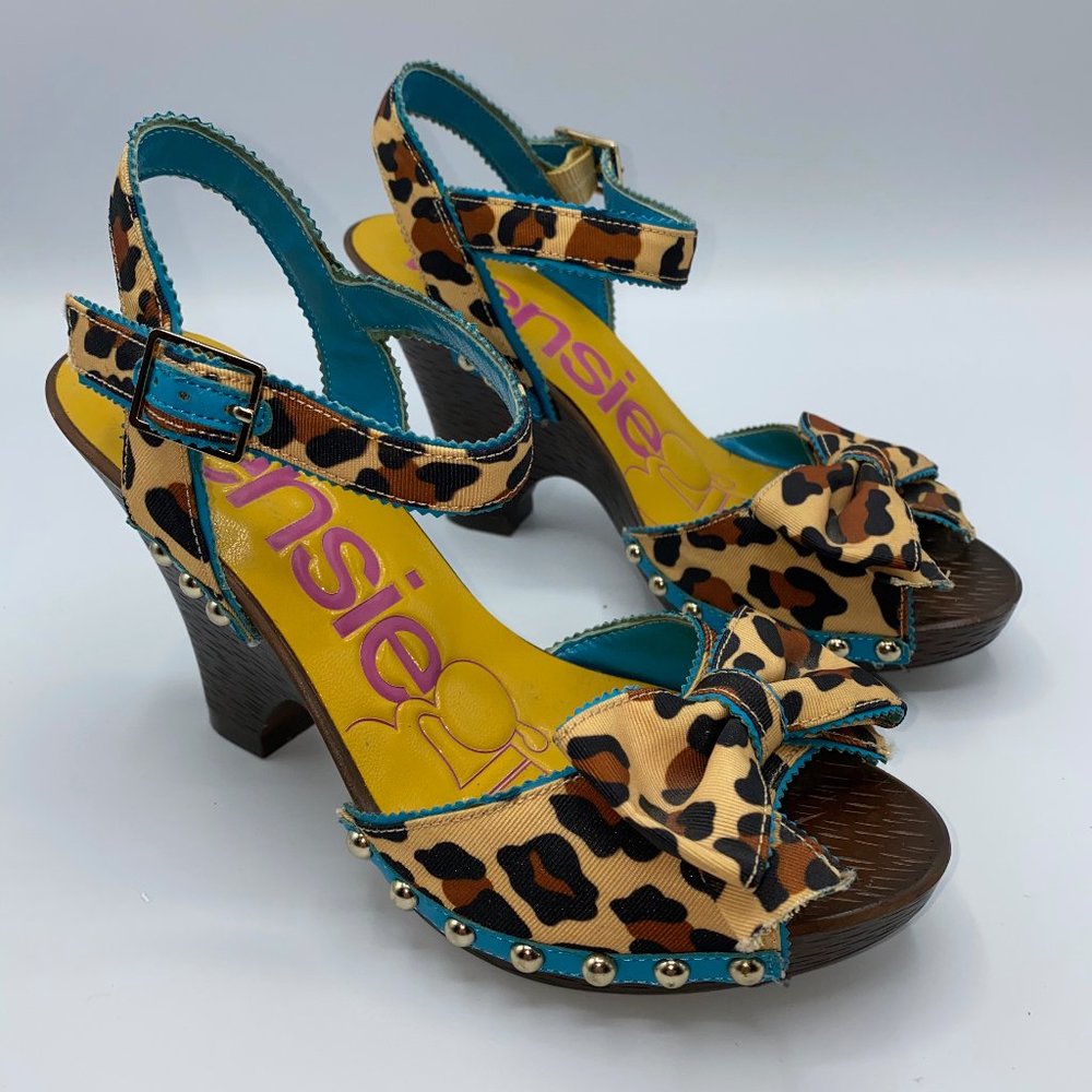 Kensie Girl Leather Animal Print Wedge Heel Size 6
